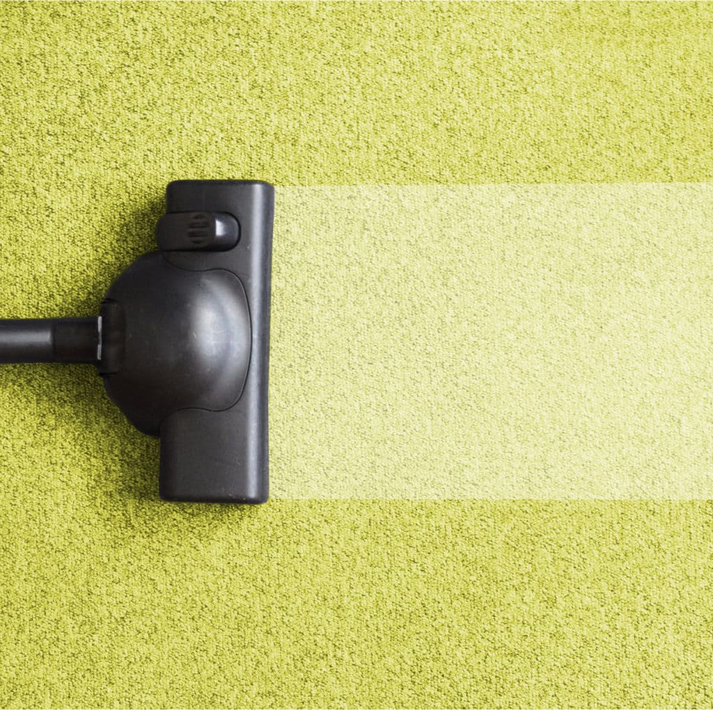 aspirateur sur tapis vert